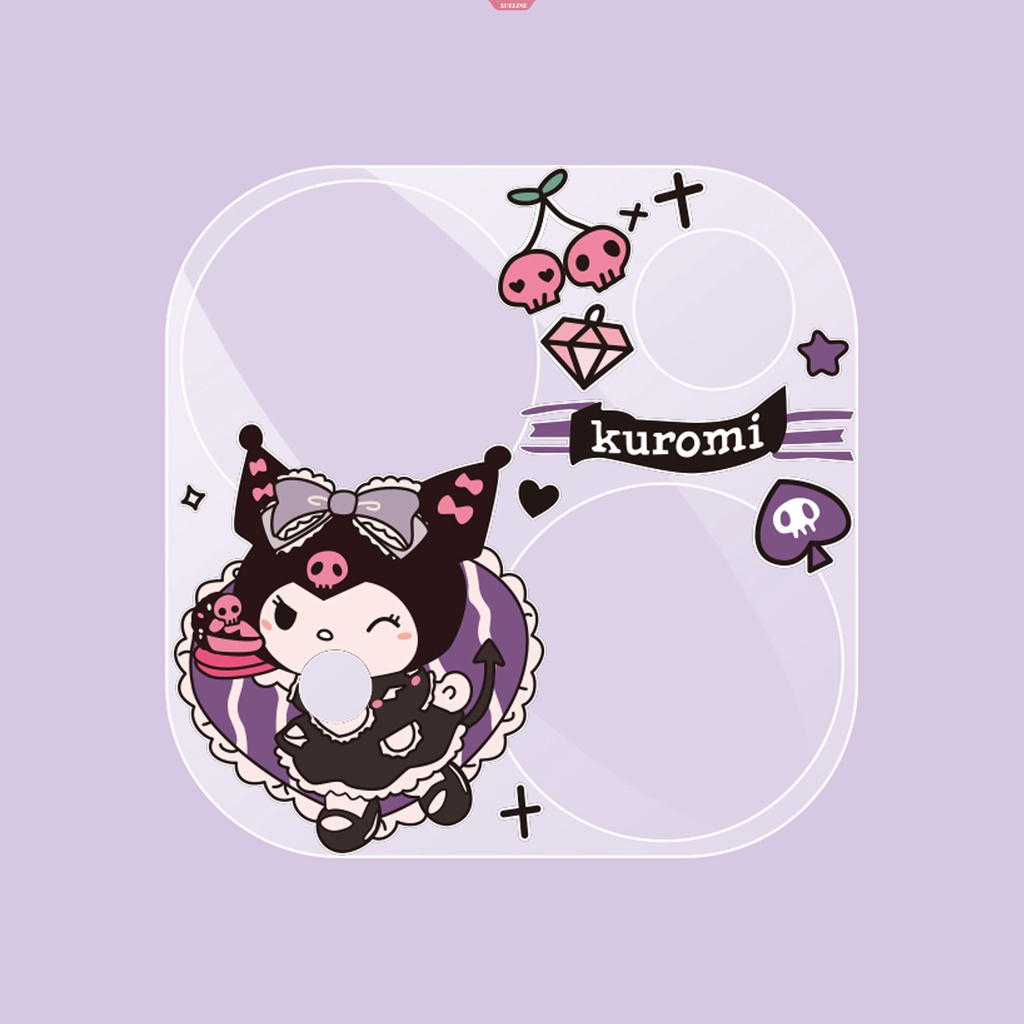 IPHONE Sanrio Kuromi Cartoon Protective Glass Film Tempered Glass Untuk Iphone13 12 11 14Pro Max Penutup Belakang Pelindung Layar Lensa Kamera [ZXL]