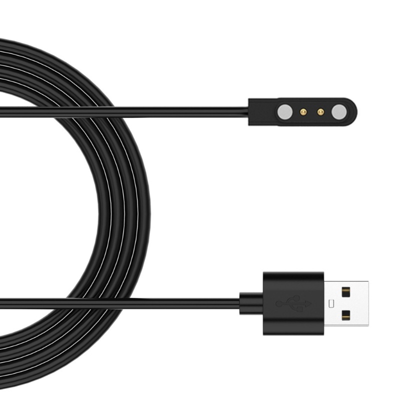 Cre 2-Pin Kabel Charge Magnetik Kuat USB Charging Line Cord Rope Hitam Untuk Kieslect Watch K10 K11 Smartwatch