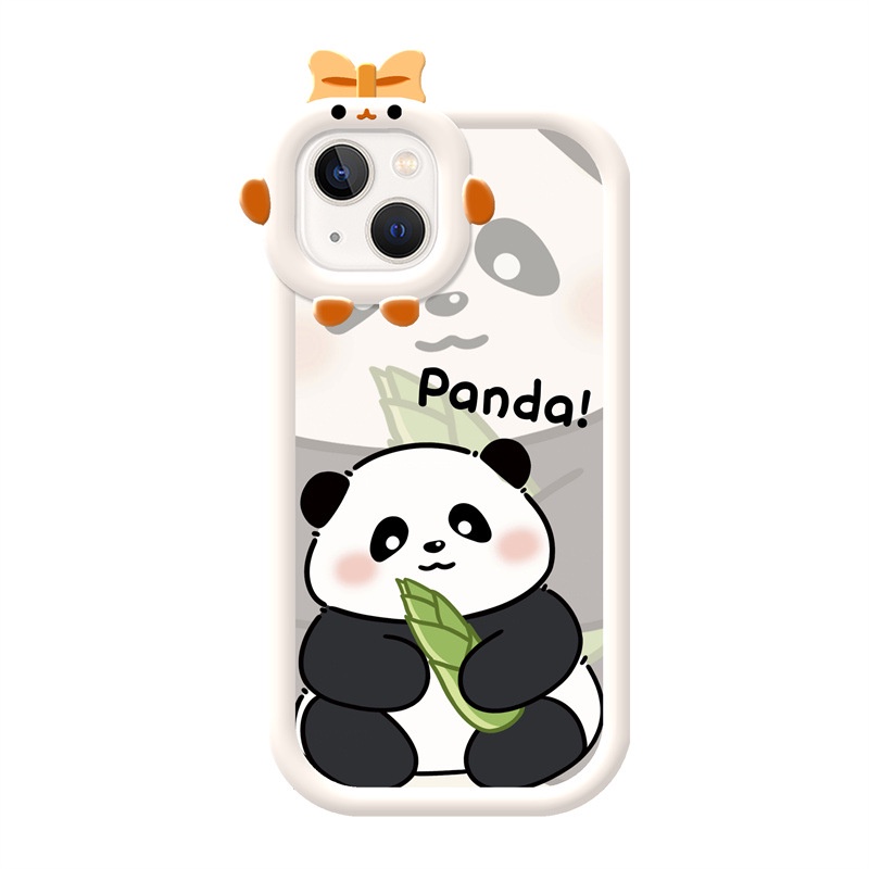 IPHONE Casing Ponsel Desain Lensa Monster Kecil Untuk Iphone14 13 12 11 Pro Max Xr Xs7 8 6 14 Plus Sarung Bantal Udara Kartun Panda