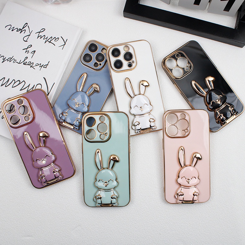 Cute Rabbit Bracket Handphone Mini Rabbit Desktop Bracket Braket Lipat Portable Bracket Braket Ponsel Multifungsi