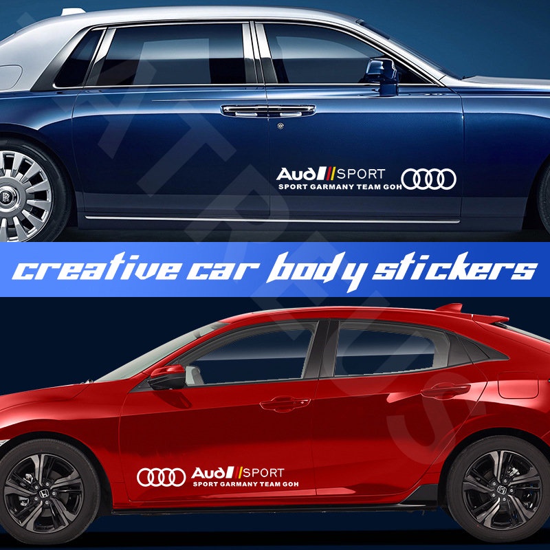 Audi Stiker Mobil Auto Door Side Body Decor Decals Anti Gores Penutup Lecet Untuk Audi A3 8l A1 Q5 TT mk2 A5 A4 B7 B8 B5 A6 C7 C6 Q7 Q3 Q2 E-tron Aksesoris Dekorasi Mobil