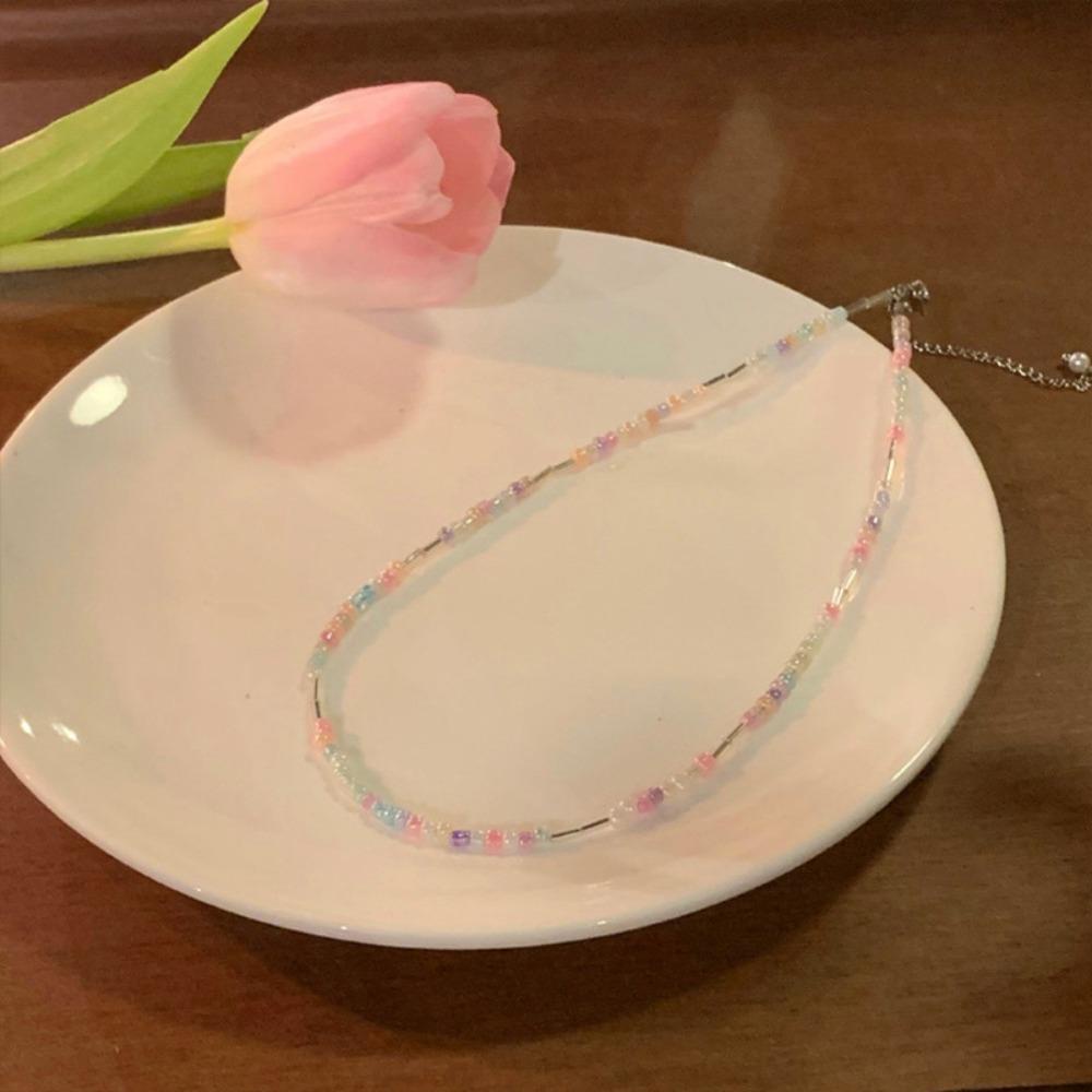 Mxbeauty Liontin Pantai Desain Niche Manis Lingkaran Vegetarian Bunga Bohemian Alloy Kalung Kristal