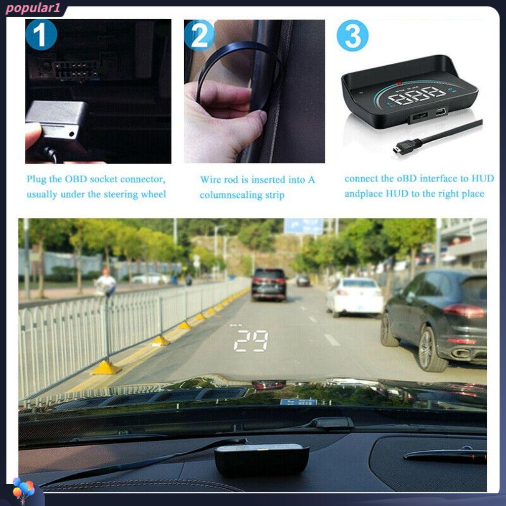 Populer Car Speedometer Head Up Display High Quality Aksesoris Mobil Hd Obd2 Overspeed Alarm Peringatan