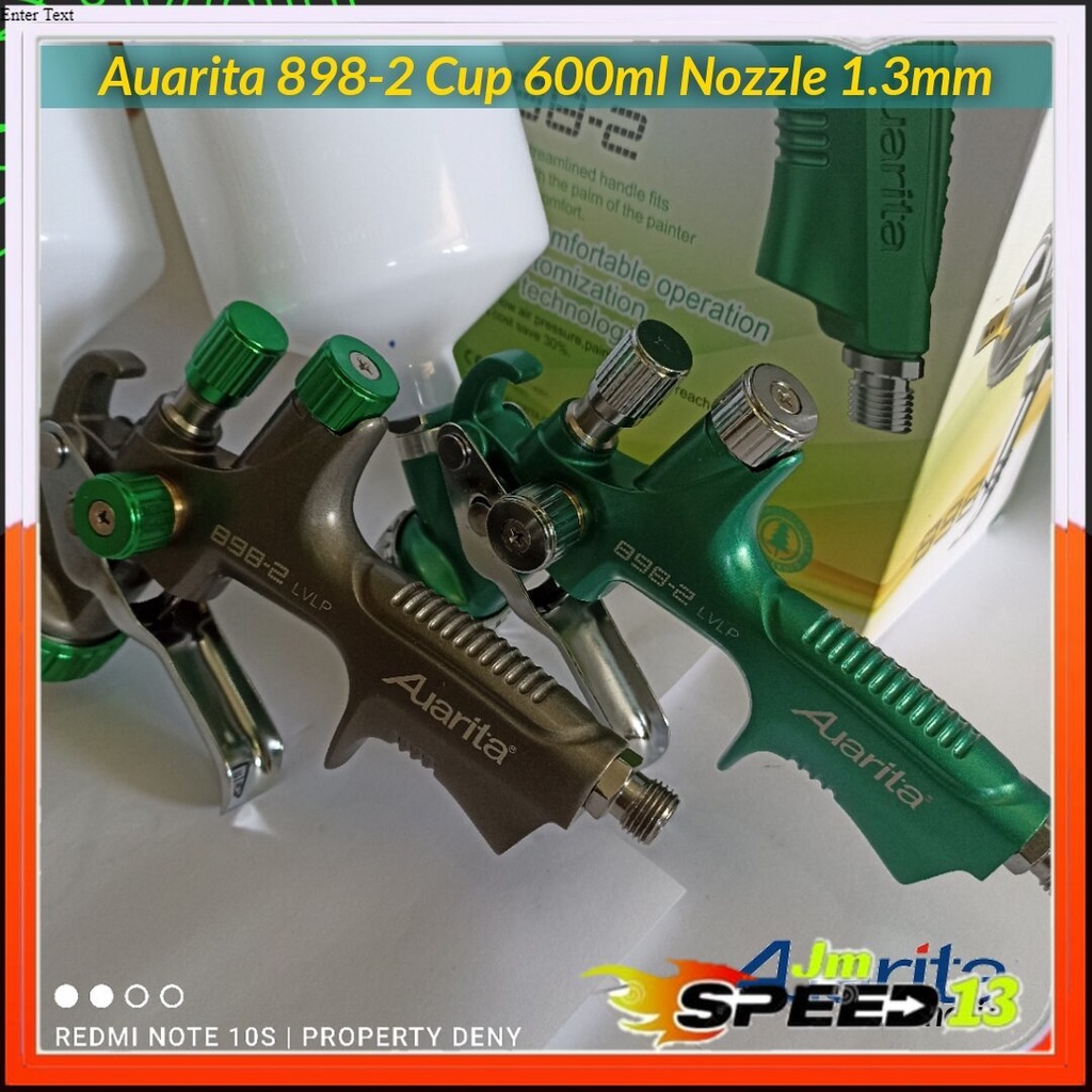 

JM SPEEDS 13 Spray Gun LVLP Auarita 898-2 Original Pneumatic Professional Nozzle 1.3 dan 1.4mm High Quality