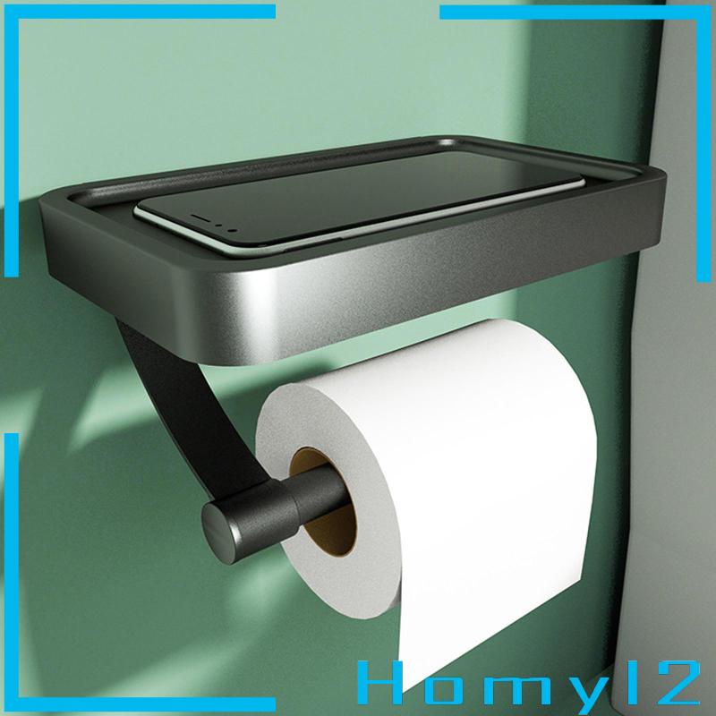 [HOMYL2] Paper Roll Holder Rak Aluminium Tempat Roll Toilet Multifungsi Untuk Dinding