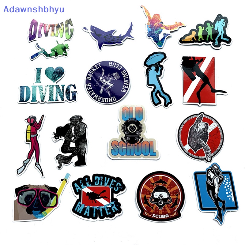 Adhyu 60pcs Stiker Mobil Selam Scuba Reflektif Menyelam Decals Ikan Car Styling ID