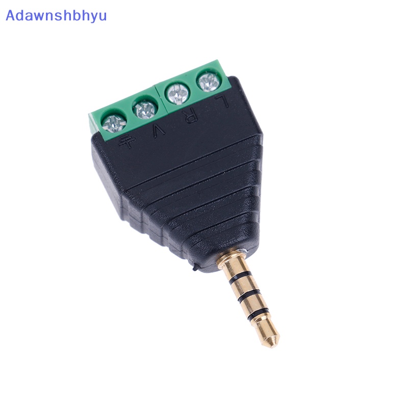 Adhyu jack terminal Sekrup av stereo 4pole 3.5mm male Konektor Colokan terminal 4pin ID