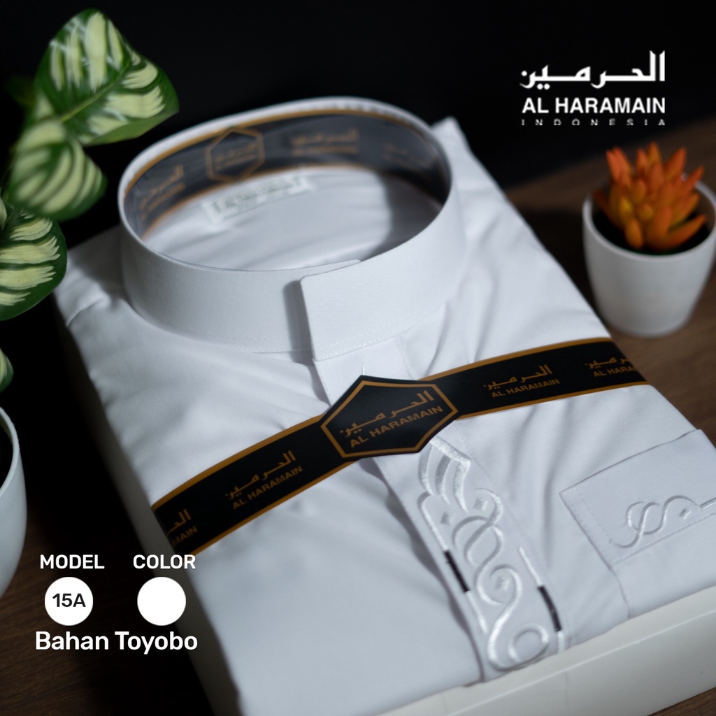 Anak / Remaja AL Haramain Jubah / Gamis Pria Remaja Resleting Bordir (15A) | Putih