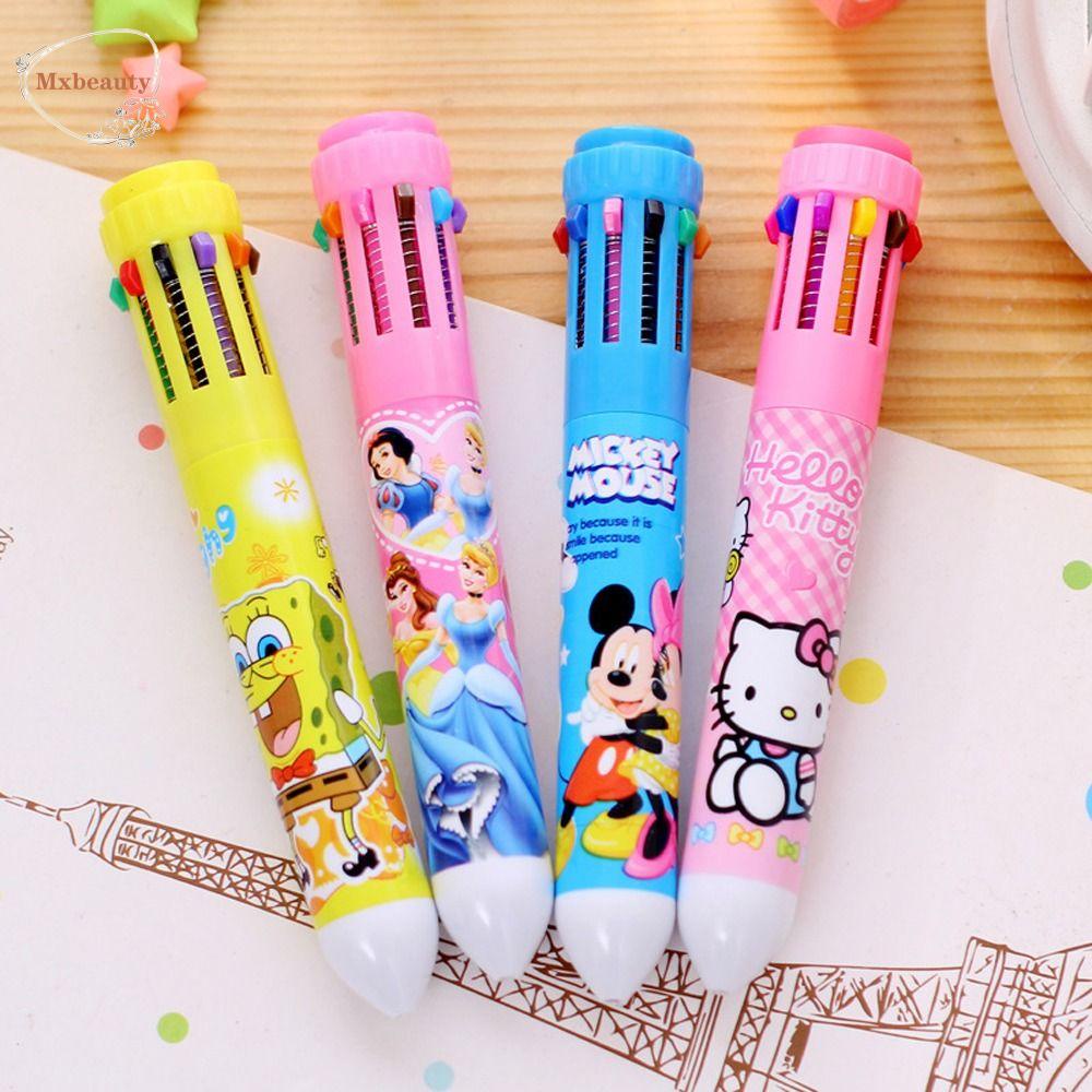 Mxbeauty Kartun Gel Pulpen Tanda Tangan Pena Perlengkapan Kantor Hadiah Untuk Gadis Kittty Cat Menulis Pulpen Mickey Warna Acak Spons 0.5mm Pen Penandatanganan