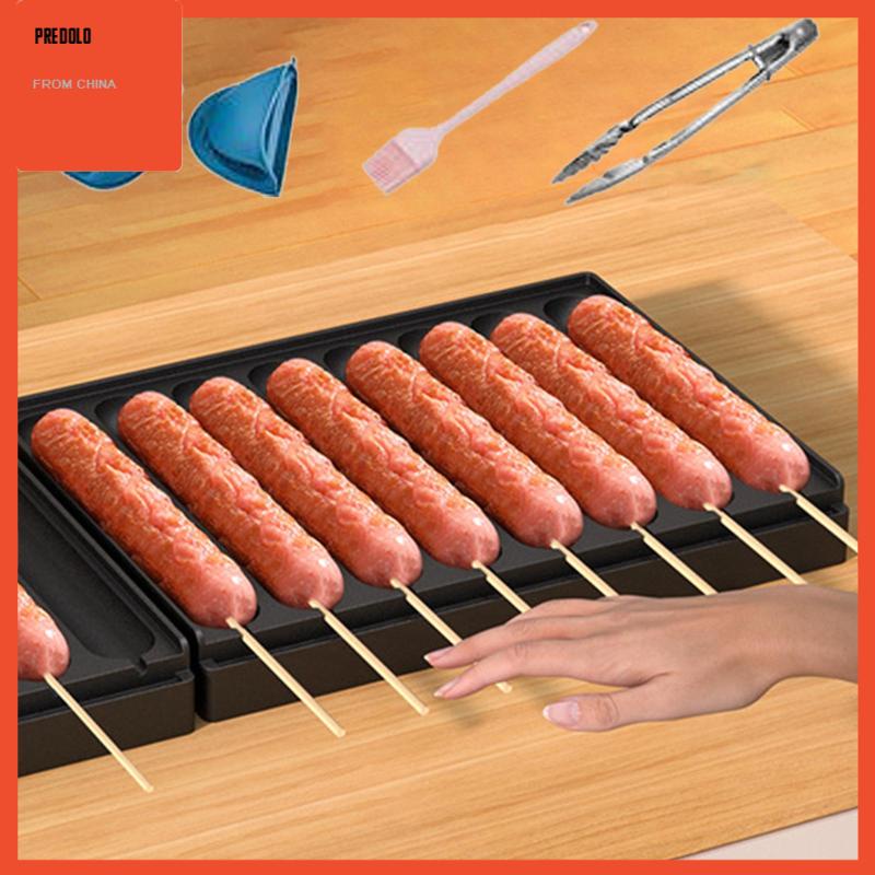 [Predolo] Panggangan Sosis Cooker Nonstick Rectangle Grill Pan Untuk Memasak Di Luar Ruangan