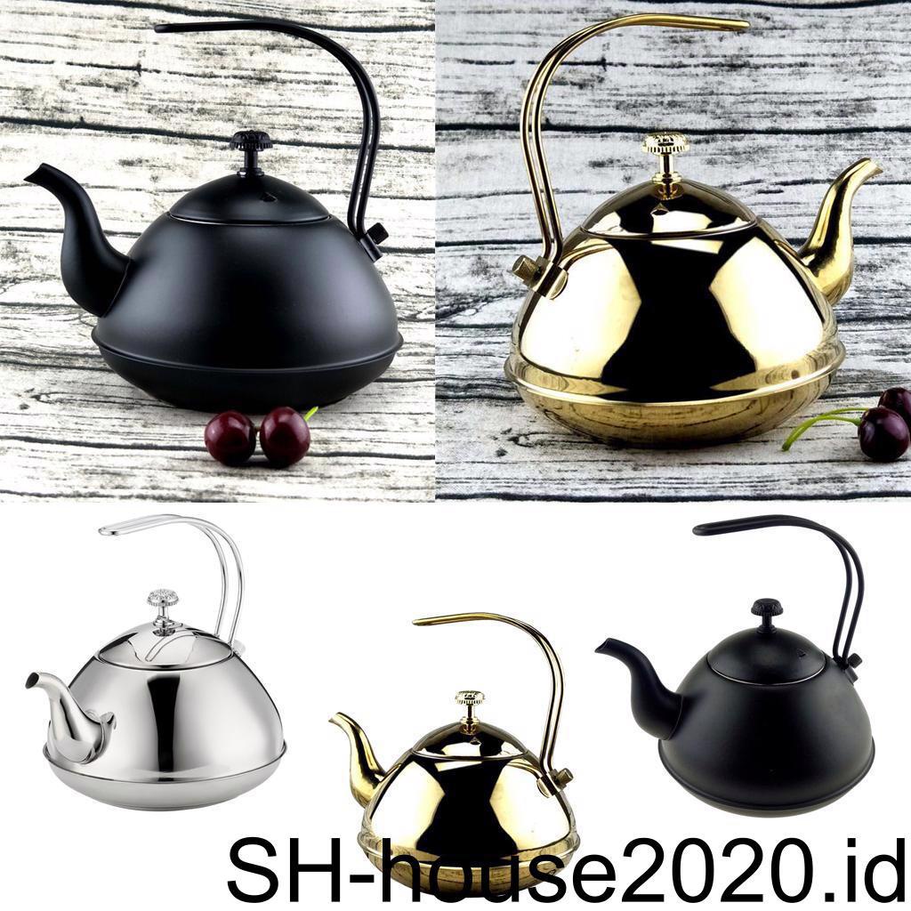 Teko Kopi Teh Stainless Steel 2L Gooseneck Over Coffee Silvery Thin