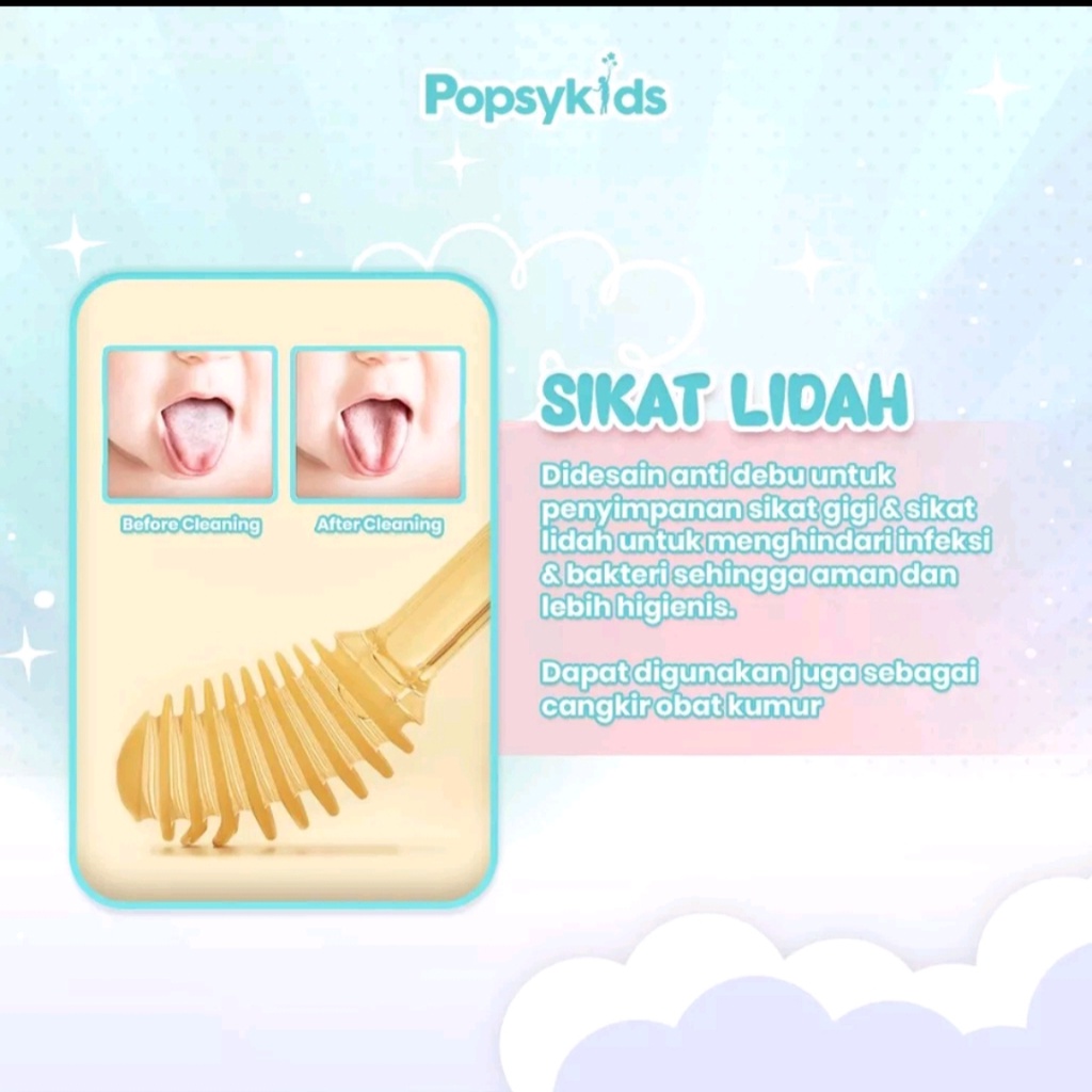 Popsykids Silicone Baby Oral Care - Pembersih Mulut Bayi Silicone