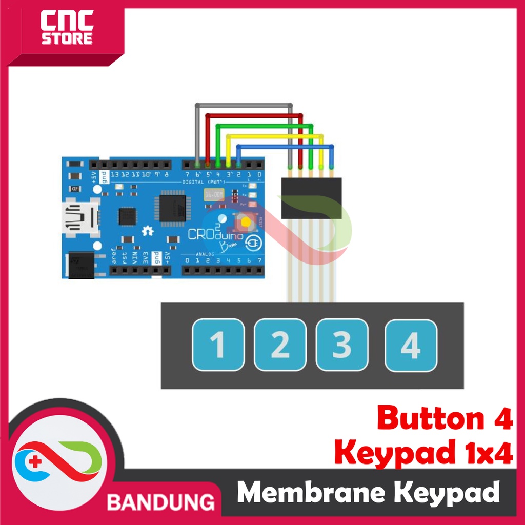 MEMBRANE KEYPAD 1X4 BUTTON 4 ARDUINO