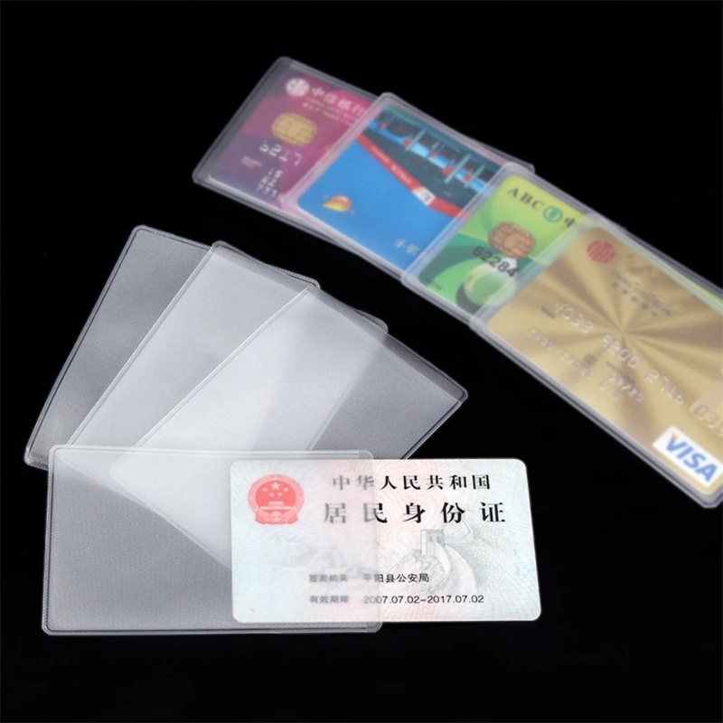 [HOT Sale]10pcs PVC Tempat Kartu Kredit Melindungi ID Card Name Card Cover Bening Frosted