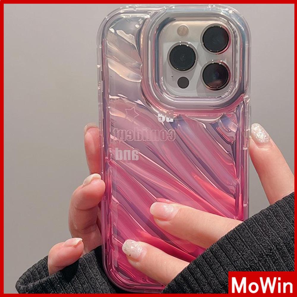 For iPhone 14 Pro Max iPhone Case Laser Reflective Clear Phone Case TPU Soft Case Airbag Shockproof Gradient Pink English Compatible with iPhone 13 Pro max 12 Pro Max 11 xr xs max