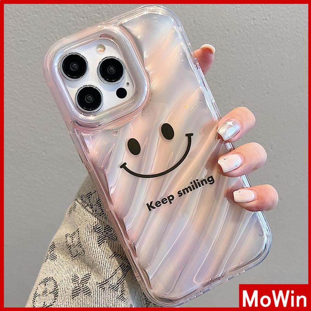 For iPhone 14 Pro Max iPhone Case Laser Reflective Clear Phone Case TPU Soft Cas Airbag Shockproof Gradient Smile English Compatible with iPhone 13 Pro max 12 Pro Max 11 xr xs max