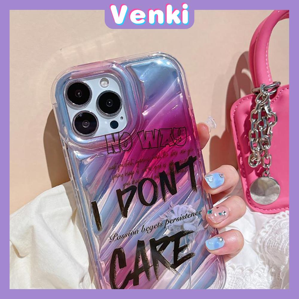 VENKI - For iPhone 11 iPhone Case Laser Reflective Transparent Phone Case TPU Soft Shockproof Airbag Case Protection Gradient English Compatible with iPhone 14 13 Pro max 12 Pro