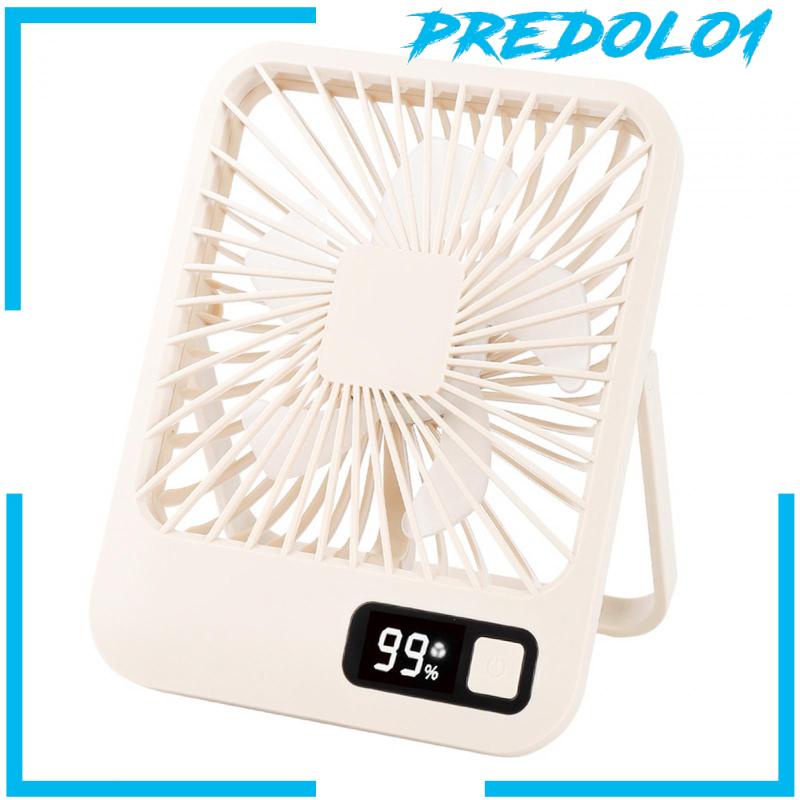 [Predolo1] Kipas Angin Meja Kecil Portable Rechargeable 5speed Mini Fan Untuk Kantor Mobil Indoor