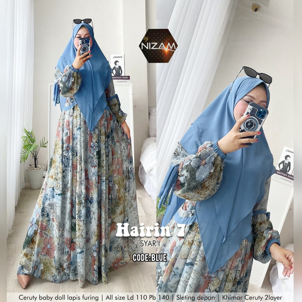 GAmis jumbo hairin 7/ gamis wanita murah/ gamis syari jumbo/ busana muslim wanita/ dress wanita/ kaf