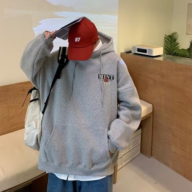 BISA COD M-XXXXXL Hoodie Japanese Style Unisex Hoodie Vintage Hiphop Printing Men's Fashion Long Sleeve Model on 5XL Sweatshirt Winter Casual Hooded Sweater Black White