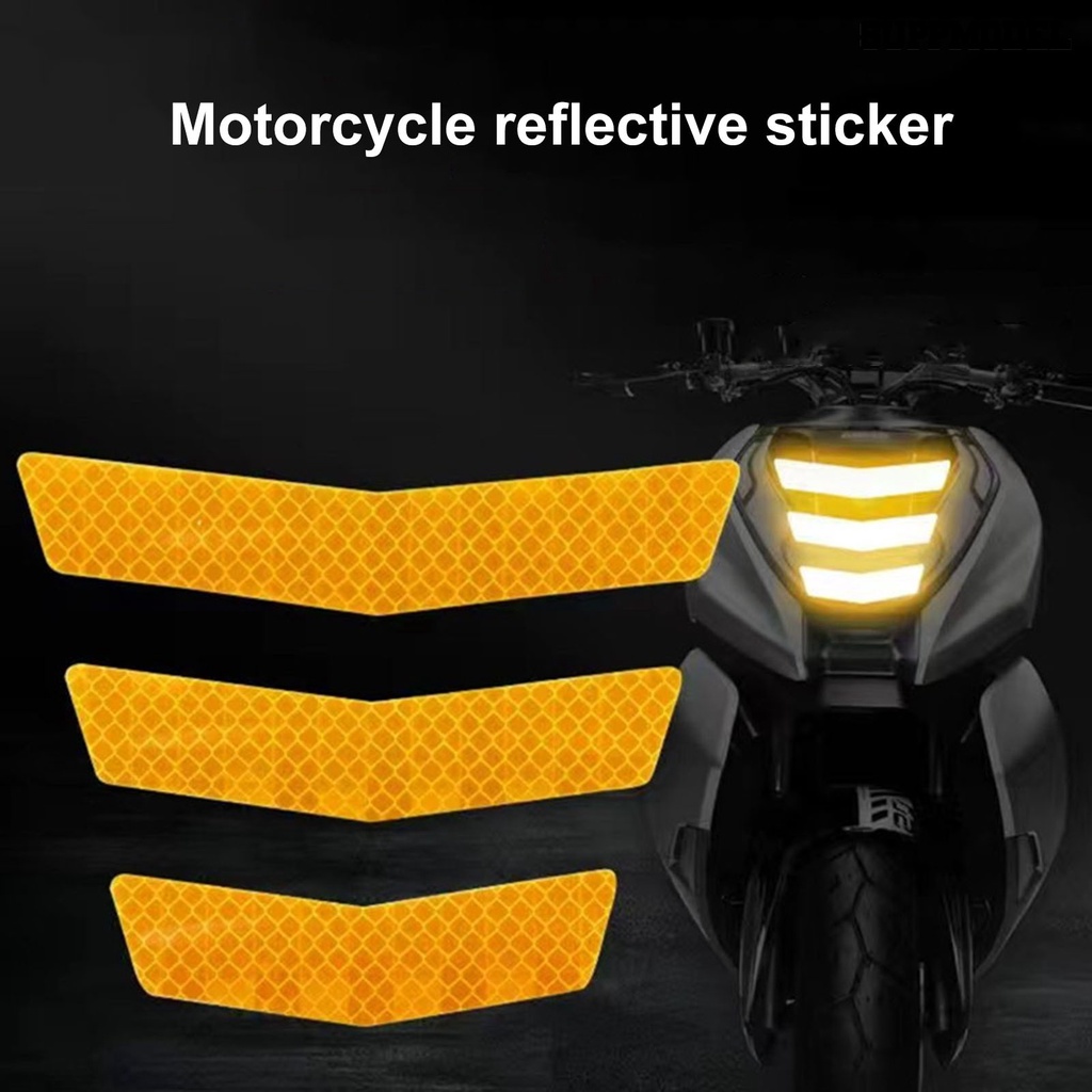 [SM Auto] 3Pcs Stiker Reflektif Perekat Diri Anti-Tabrakan Peringatan Universal Motor Safety Riding Tape Decal Perlengkapan Motor