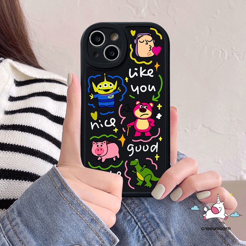 Kartun Toy Story Strawberry Bear Case Redmi Note11 9Pro 10Pro 9s 9 8 10 10s 11 Pro+11s 8 Redmi 12C A1 10C 9 10A 9C 10 9T 9A Mi 11T 12 POCO M3 F4 X3 NFC Pro Lucu Soft Cover Alien