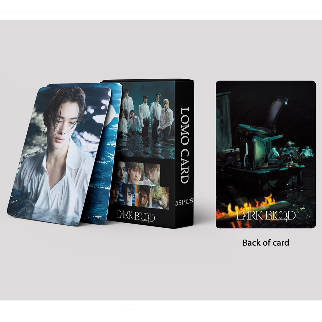 55pcs /box EN-HYPEN 4th Mini Album DARK BLOOD Photocards FULL HALF NEW Ver. Kartu Lomo ENHYPEN Kpop Postcards