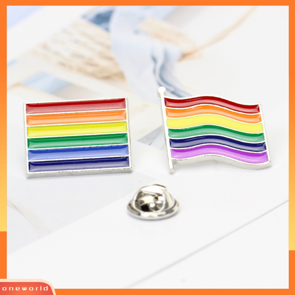 [ONE] Bros Cinta Bendera Warna Pelangi Enamel Hias Lencana Pin Aksesori Fashion Untuk Hadiah