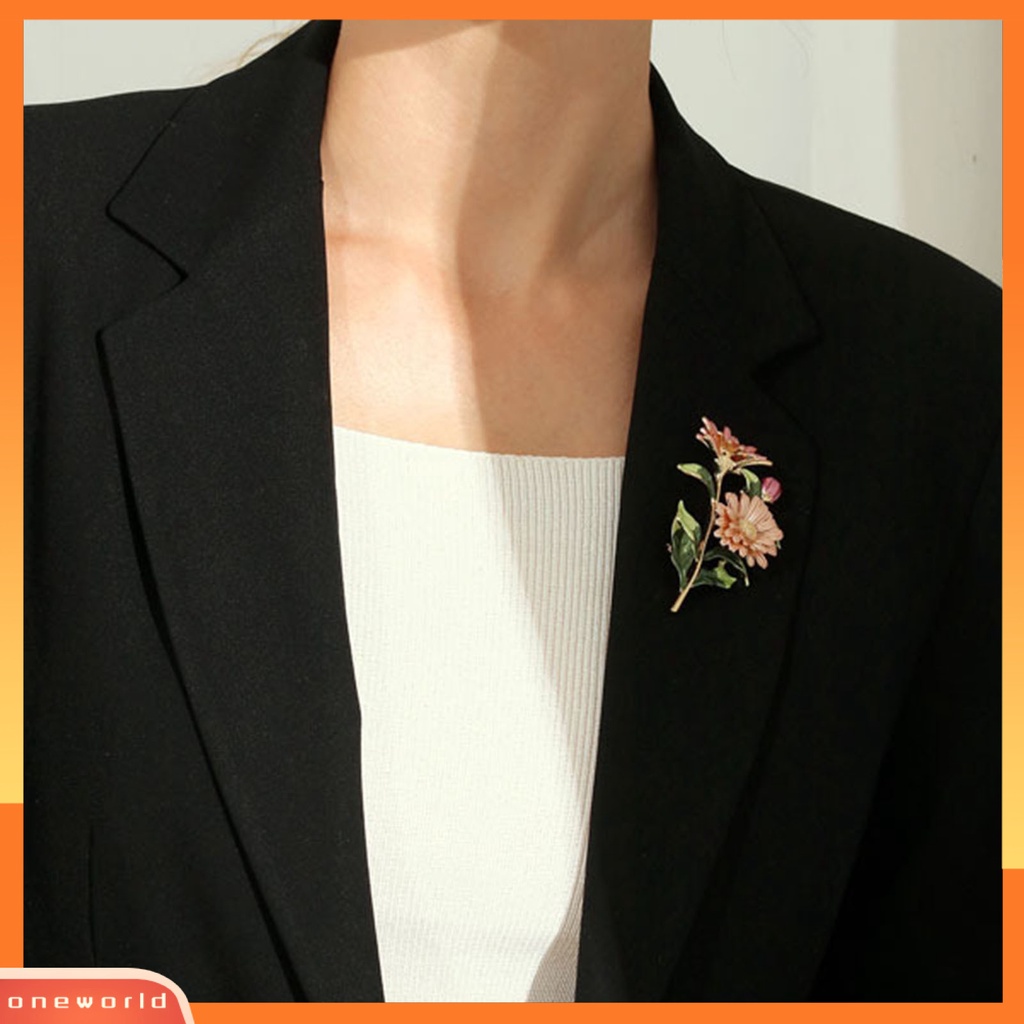 [ONE] Bros Pin Krisan Buket Dicat Perhiasan Berlapis Tahan Lama Bros Baju Dekor