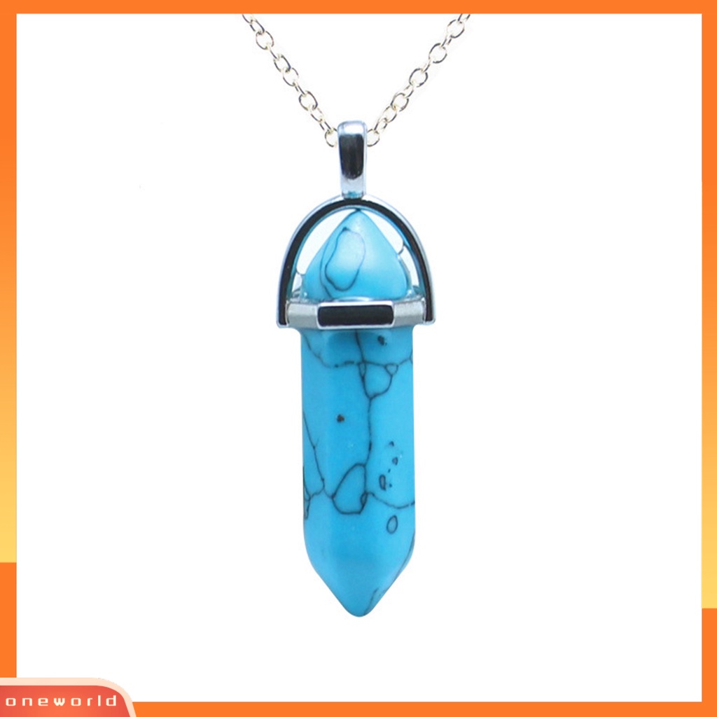 [ONE] Nice-looking Necklace Hadiah Sempurna Kalung Liontin Batu Kristal Imitasi Bahan Alloy Untuk Harian