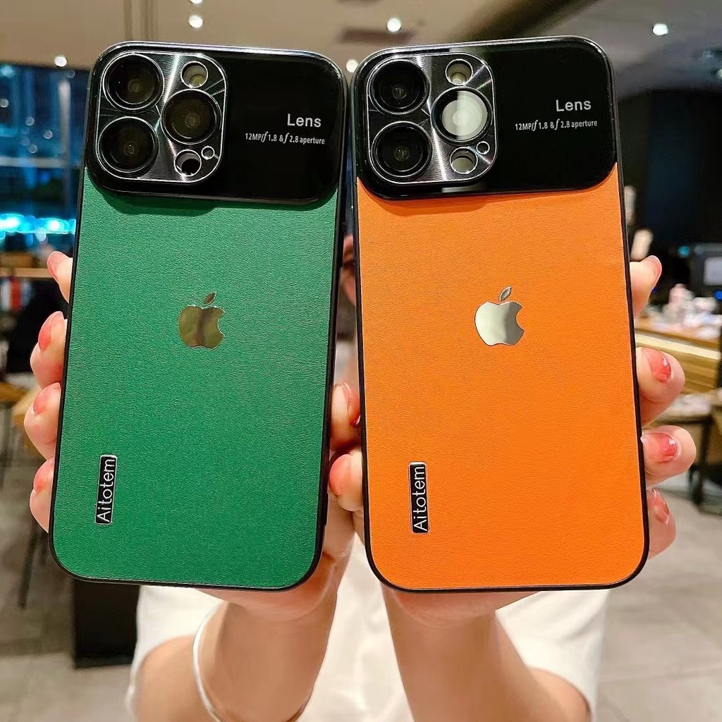 IPHONE Casing Ponsel Tahan Goncangan Kulit Frosted Jendela Besar Mewah Cocok Untuk Iphone14 13 12 11 Pro Max14 Plus Cover Case Shockproof