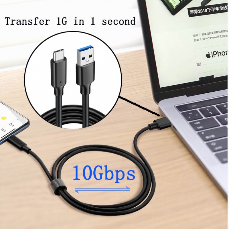 Usb3.2 Gen2 10Gbps Tipe C Kabel USB A Ke Type-C 3.2 Transfer Data USB C SSD Hard Disk Cable PD 60W 3A Quick Charge Kabel Charge