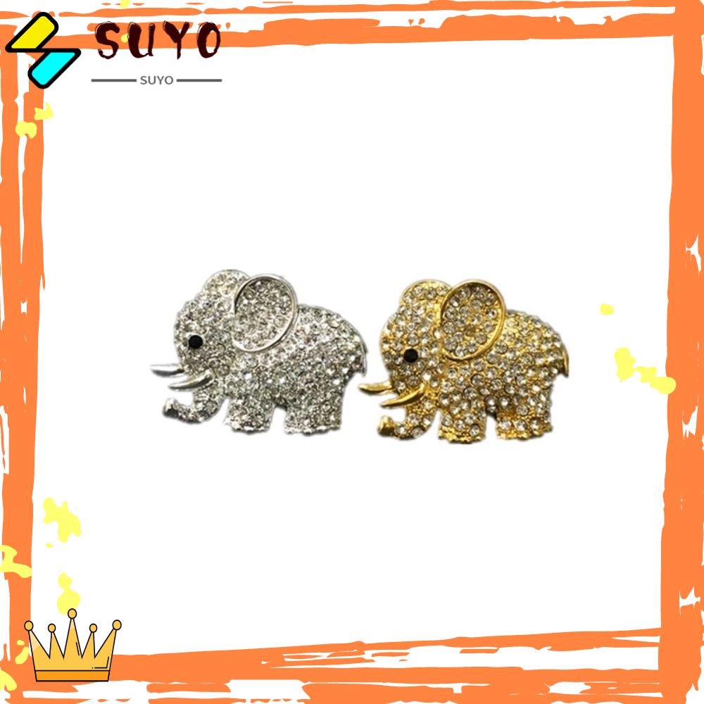 Suyo 2Pcs Aroma Vent Clip Fashion Ac Hadiah Terbaik Ornamen Gajah Berlian