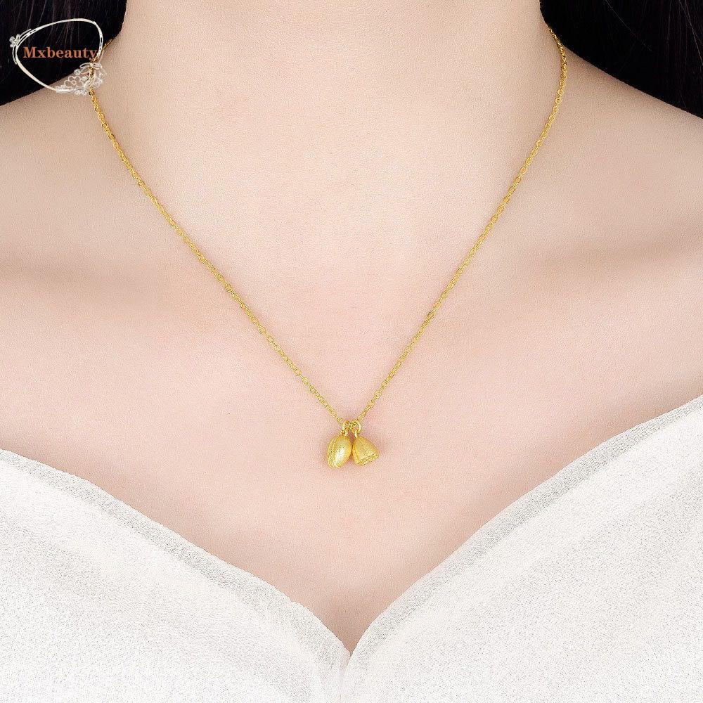 Mxbeauty Kalung Wanita Emas Retro Pandent Elegan Seedpod of the Lotus Perhiasan Fashion Gaya Korea Choker