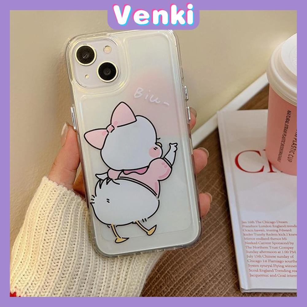 VENKI - Untuk iPhone 11 iPhone Case Bening Lubang Besar Space Case TPU Soft Case Shockproof Protection Camera Cute Duck Kompatibel dengan iPhone 14 13 Pro Max 12 Pro Max 11 Xr Xs Max 7 8