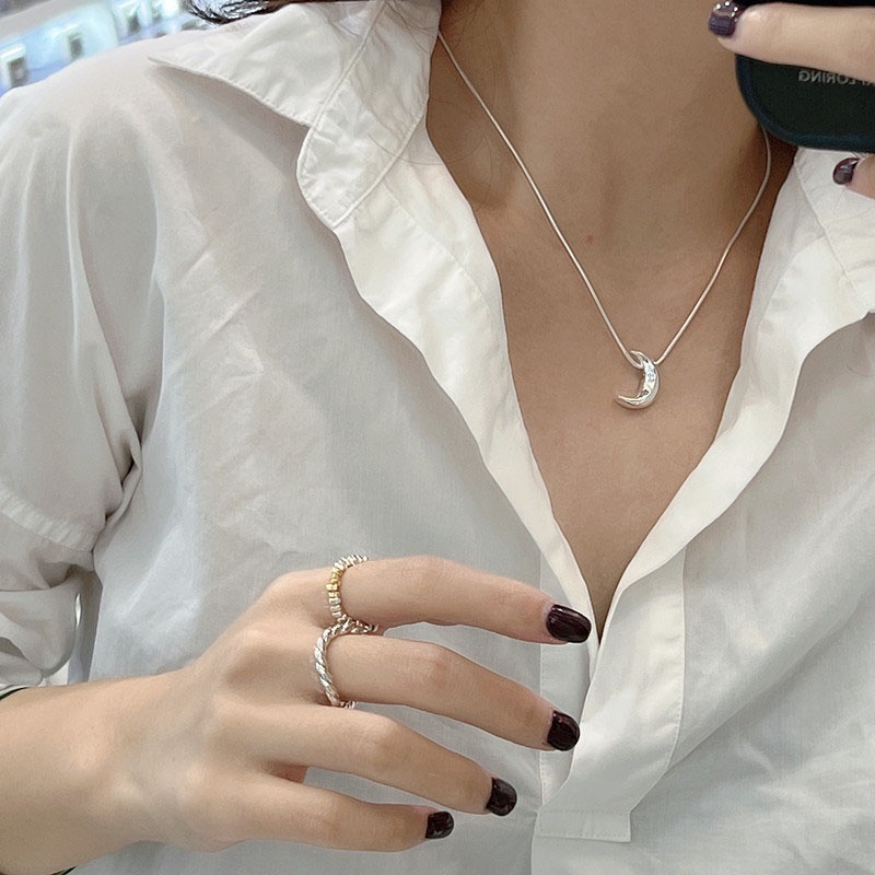 Kalung Geometris Bulan Fashion Alloy Untuk Wanita