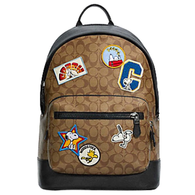 Coach X Peanuts West Backpack In Signature Canvas