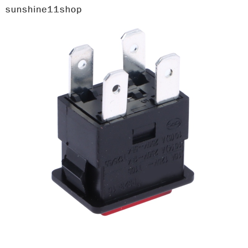 Sho 16A 4pin Dikunci Tombol Tekan Rocker Switch Listrik Dengan Lampu LED Merah Pemanas Saklar Sentuh 250V PS-23-16 N