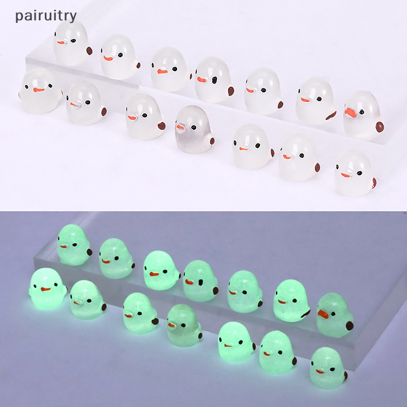 Prt 10 Pcs Mini Neon Chick Ornamen Miniatur Angka Cewek Kecil Resin Kerajinan Tangan Lanskap Mikro Dekorasi Rumah Boneka PRT