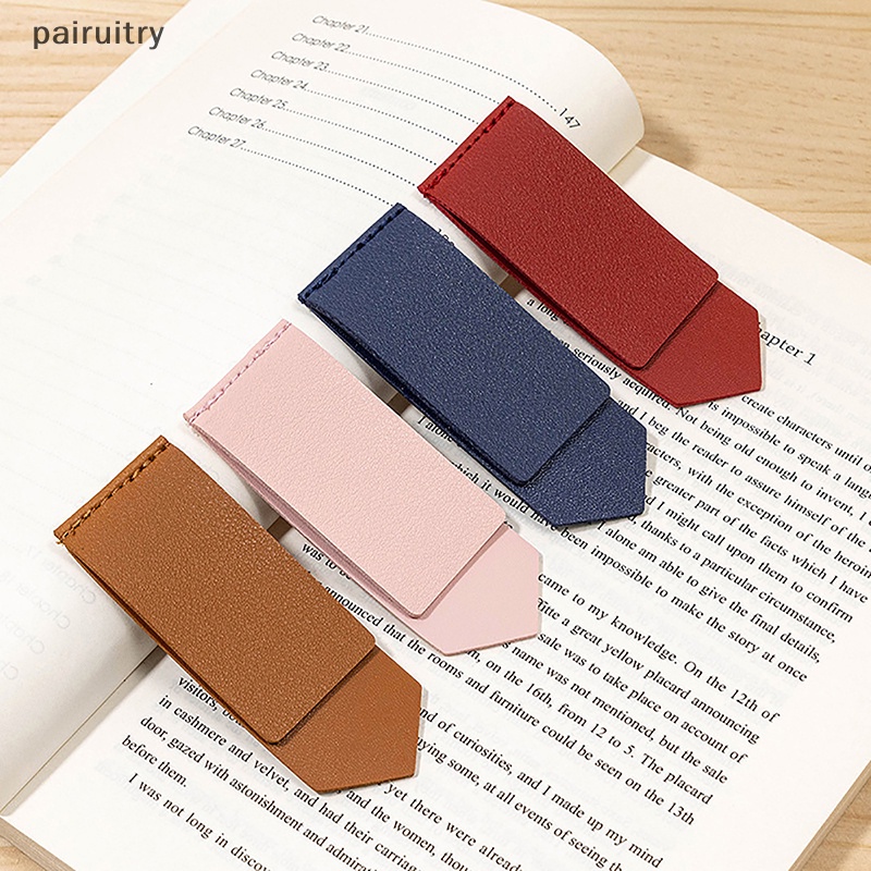 Prt Label Kulit PU Warna Solid Perpustakaan Siswa Alat Tulis Kulit Portabel Bookmark Halaman Kantor Bisnis Folder Untuk Membaca Kekasih PRT