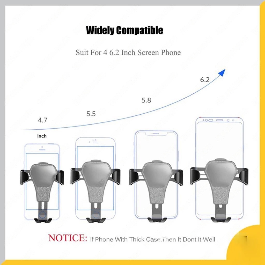 Phone Holder Air Vent Lubang AC Tempat HP Mobil Car Gravitasi gravity Jepit UNIVERSAL Berat Otomatis premium