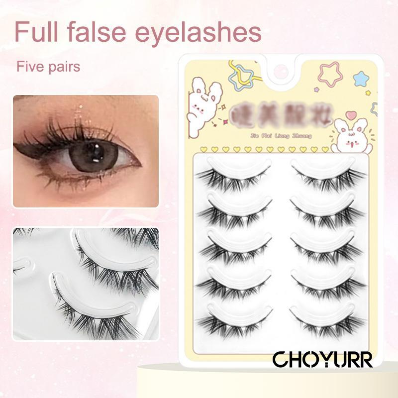 【COD】5 Pasang / Set Bulu Mata Palsu Korean Cat Eye Eyelashes Douyin Makeup Air False Eyelashes Comic Eye -CH