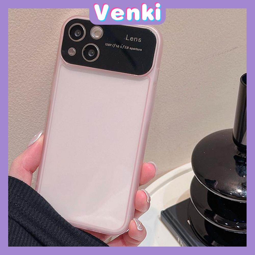 VENKI - Casing iPhone Tampilan Besar Soft Case TPU Akrilik Perlindungan Kamera Casing Bening Bisnis Mewah Hitam Merah Muda Putih Kompatibel dengan iPhone 14 Pro Max 13 Pro Max 12 Pro Max 11 Pro