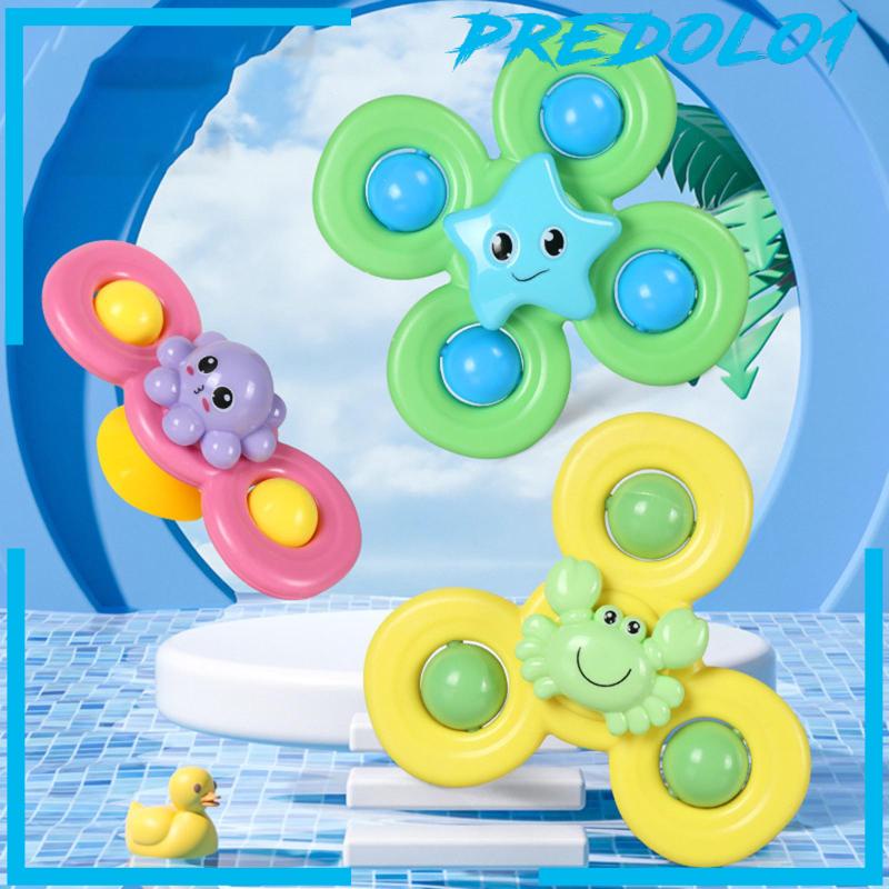 [Predolo1] 3x Suction Cup Rotatingr Toys Playset Untuk Keterampilan Motorik Halus Mainan Eaducational