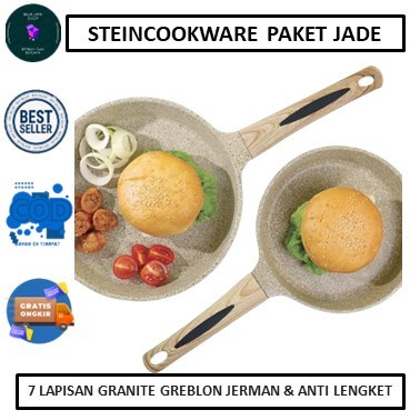 Fry Pan Stein Steincookware PAKET JADE (Fry Pan 24cm + Fry Pan 20cm)