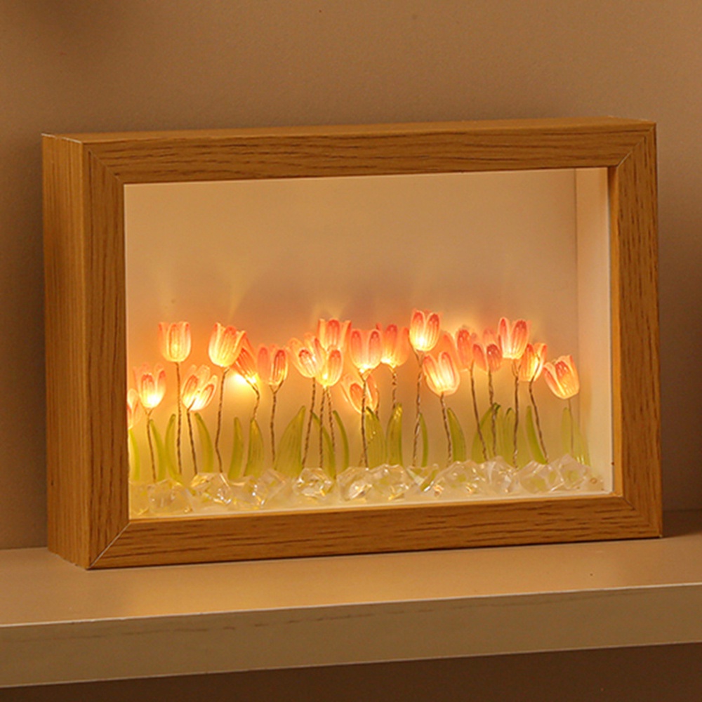 Diy Tulip Lampu Malam Terinspirasi Handmade Kreatif Menyala Bingkai Foto Seperti Buku Merah Kecil Untuk Hadiah Hari Valentine