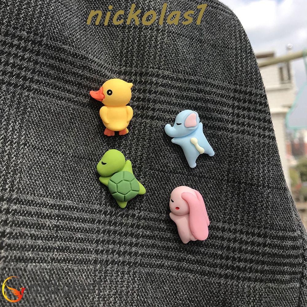 Nickolas1 3D Hewan Bros Hadiah Kepribadian Unik Turtle Resin Cowok Bunny Cewek Gaya Korea Lencana