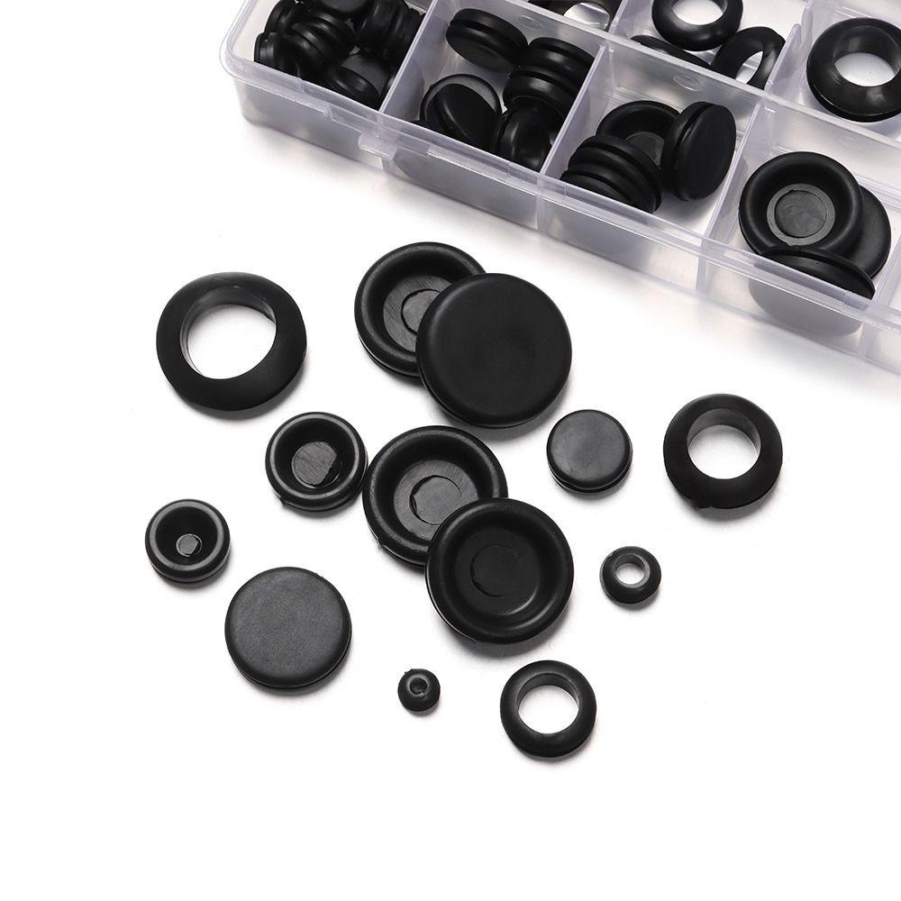 TOP 125pcs Rubber Grommet Set 18ukuran Firewall Lubang Plug Ring Gasket Kawat Grommet