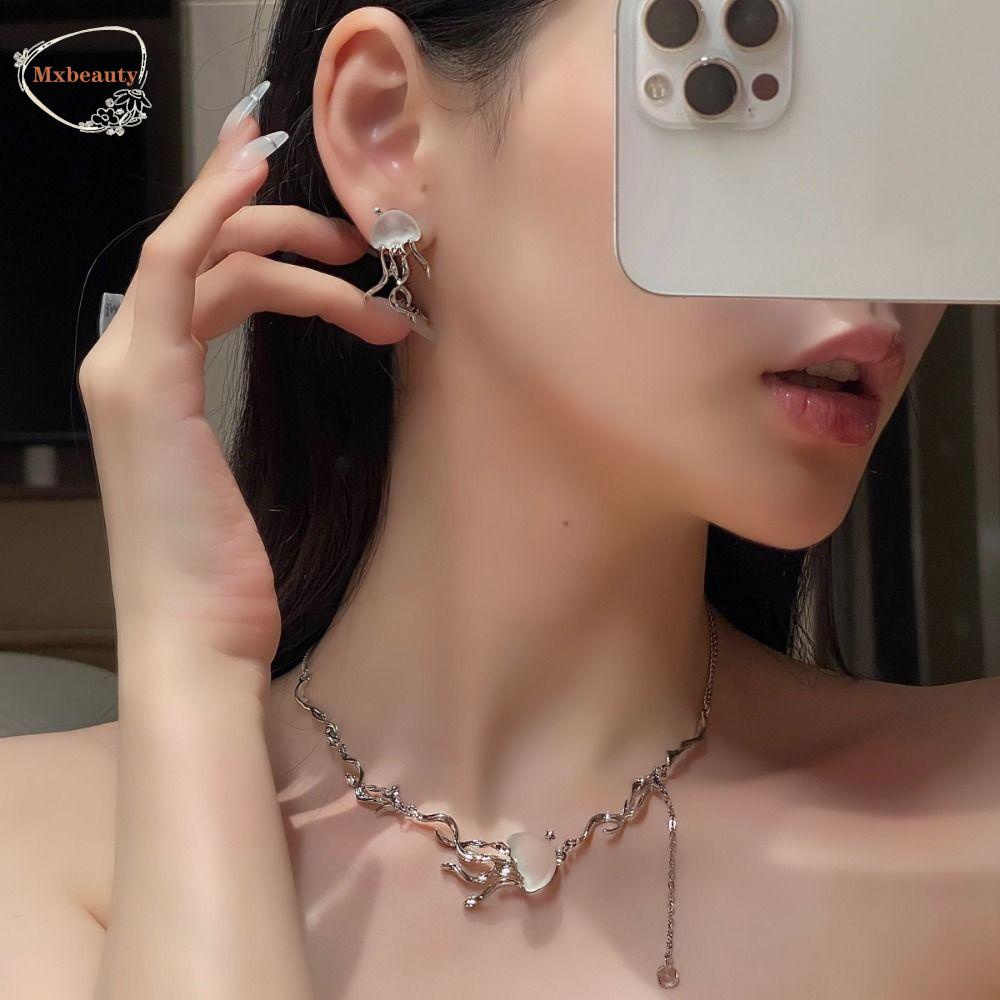 Mxbeauty Wanita Kalung Kristal Hadiah Indah Vintage Y2K Manis Perhiasan Unik Unisex Gaya Korea Choker