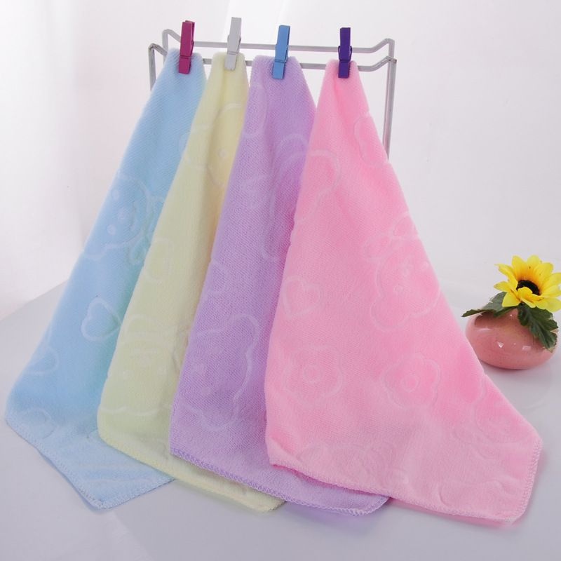 (SKR)Handuk Muka Microfiber 30X60 ukuran 30x60cm - Handuk Kecil Mandi Anak Polos Embos Nyerap Air Towel